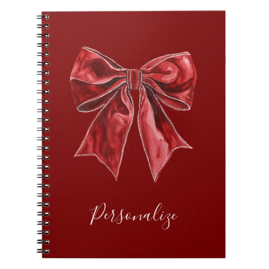 Chic Red Bow Personalisiert Notizblock (Vorderseite)