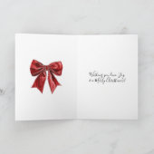 Chic Red Bows Weihnachten Karte (Innenseite)