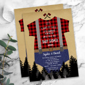 Chic Red Buffalo Baby Anzug Lumberjack Baby Dusche Einladung