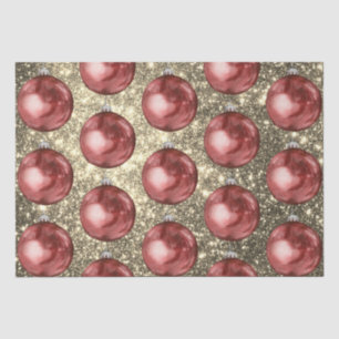 Chic Red Christmas Balls Gold Glitzern Seidenpapier