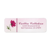 Chic Red Cosmos Floral Return Address Label (Vorne)