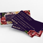 Chic Red Cream und Lila Painted Floral Visitenkarte