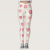 Chic Red Cream Valentine Leggings (Vorderseite)