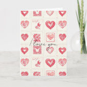 Chic Red Cream Valentine Liebe Karte (Vorderseite)