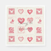 Chic Red Cream Valentine Liebe Wedding Serviette (Vorderseite)