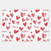 Chic Red Cream Valentine Love Geschenkpapier Set (Vorderseite 3)