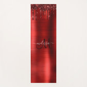 Chic Red Driving Glitzer Monogram Name Yogamatte (Vorderseite)