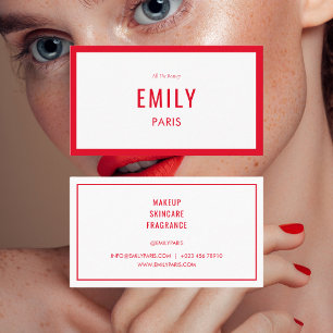 Chic Red Fashion Stylist / Beauty Business Card Visitenkarte