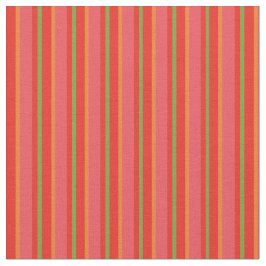 Chic Red Field Poppies Snazzy Striped Fabric Stoff