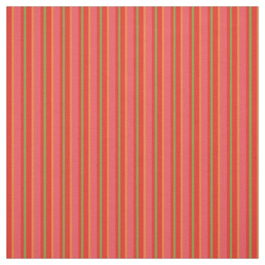Chic Red Field Poppies Snazzy Striped Fabric Stoff (Muster)