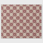 Chic Red Floral Geschenkpapier (Flach)