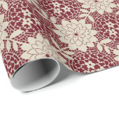 Chic Red Floral Geschenkpapier (Rolleneckpunkt)