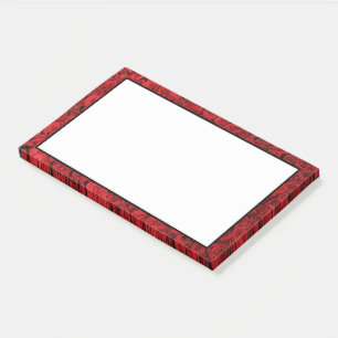 Chic Red Floral Post-it Klebezettel