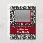 Chic Red Foto Abschluss Einladung (Vorne/Hinten)