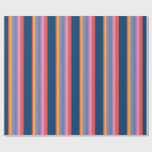 Chic Red, Gelb, Rosa, Blue Stripping Paper Geschenkpapier (Flach)