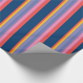 Chic Red, Gelb, Rosa, Blue Stripping Paper Geschenkpapier