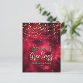 Chic Red Glitzer Glitzer Lichter Weihnachten Neues Postkarte (Stehend Vorderseite)