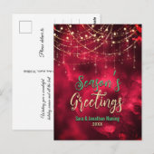 Chic Red Glitzer Glitzer Lichter Weihnachten Neues Postkarte (Vorne/Hinten)
