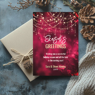 Chic Red Glitzer Light Weihnachten Neujahr Grüße Karte
