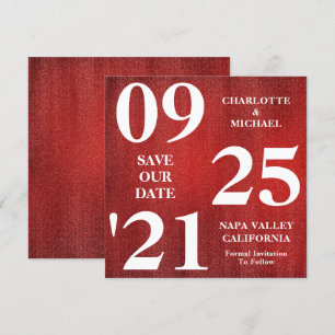 Chic Red Glitzer Sparkle Moderne Save the Date Einladung