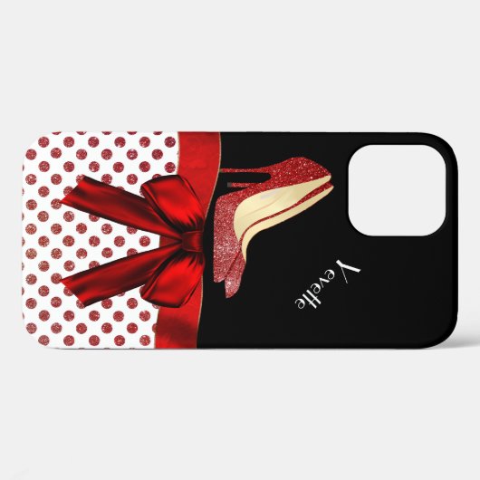 Chic Red Glitzer Stilettos Case-Mate iPhone Hülle (Rückseite (Horizontal))