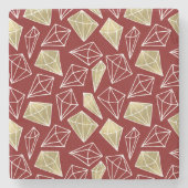 Chic Red Gold Diamonds Weihnachten Steinuntersetzer (Vorderseite)