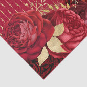 Chic Red Gold Floral Seidenpapier (Ausschnitt)