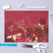 Chic Red Gold Floral Seidenpapier (Handwerk)