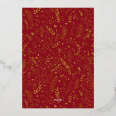 Chic Red Gold Foto Collage Frohe Weihnachtskarte Folieneinladung (Rückseite)