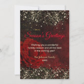 Chic Red Gold Glitzer Glitzer Weihnachten neues Ja (Vorderseite)