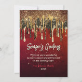 Chic Red Gold Glitzer Tropfen Weihnachten Neues Ja (Vorderseite)