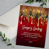 Chic Red Gold Glitzer Tropfen Weihnachten Neues Ja