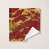 Chic Red Gold Imitate Marmor Badhandtuch Set (Waschlappen)