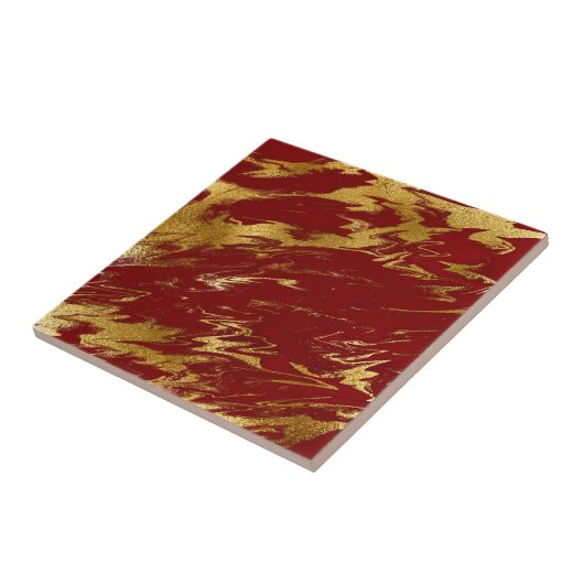 Chic Red Gold Imitate Marmor Fliese (Seite)