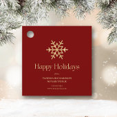 Chic Red Gold Moderne Snowflake Notar Urlaub Geschenkanhänger