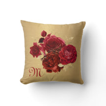 Chic Red Gold Monogram Einfaches Erste individuell