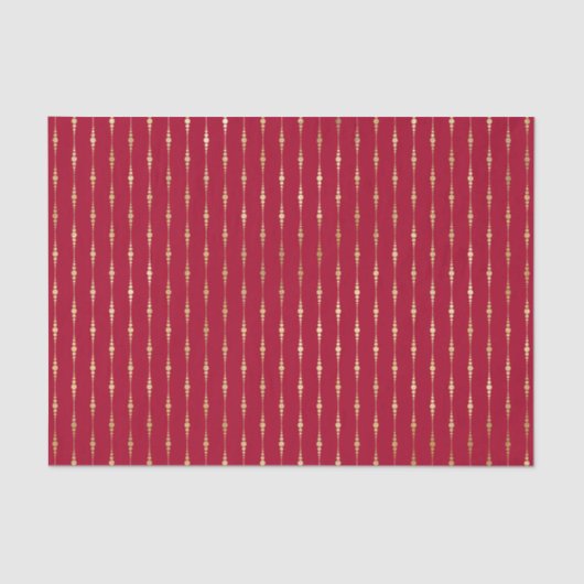 Chic Red Gold Stripes Seidenpapier (Vorderseite)