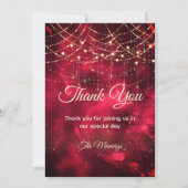 Chic Red Gold Urlaubslampen Vielen Dank Karte (Vorderseite)