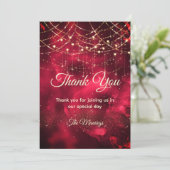 Chic Red Gold Urlaubslampen Vielen Dank Karte (Stehend Vorderseite)