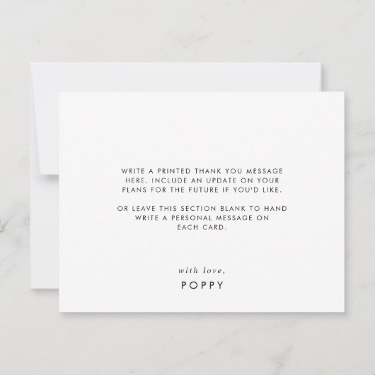 Chic Red Grad Cap Abschluss Danke, Card Dankeskarte (Rückseite)