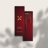 Chic Red Gradient Gold Notary Key Mini Visitenkarte