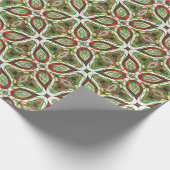 Chic Red Green Batik Kaleidoskop Mosaikmuster Geschenkpapier (Ecke)