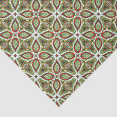 Chic Red Green Batik Kaleidoskop Mosaikmuster Seidenpapier (Ausschnitt)