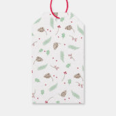 Chic Red & Green Holly and Pine Wreath Weihnachten Geschenkanhänger (Rückseite)