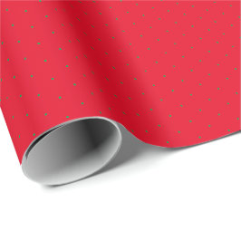 Chic Red Green winzige Polka-Punkte Muster Weihnac Geschenkpapier
