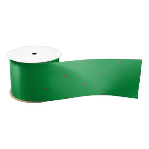 Chic Red Green winzige Polka-Punkte Muster Weihnac Satinband