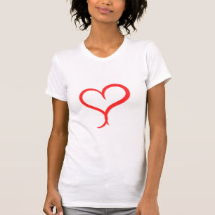 Chic Red Heart Sketch Damen T-Shirt -
