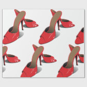Chic Red High Heels Glamour Stiletto Mode Geschenkpapier (Flach)