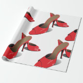 Chic Red High Heels Glamour Stiletto Mode Geschenkpapier (Ungerollt)