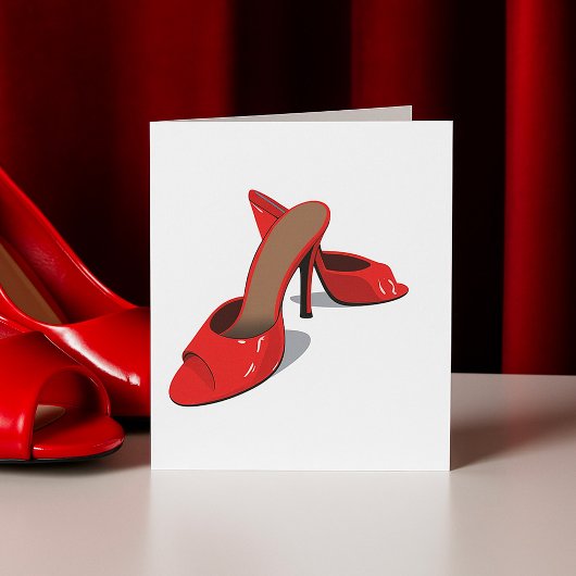 Chic Red High Heels Glamour Stiletto Mode Karte